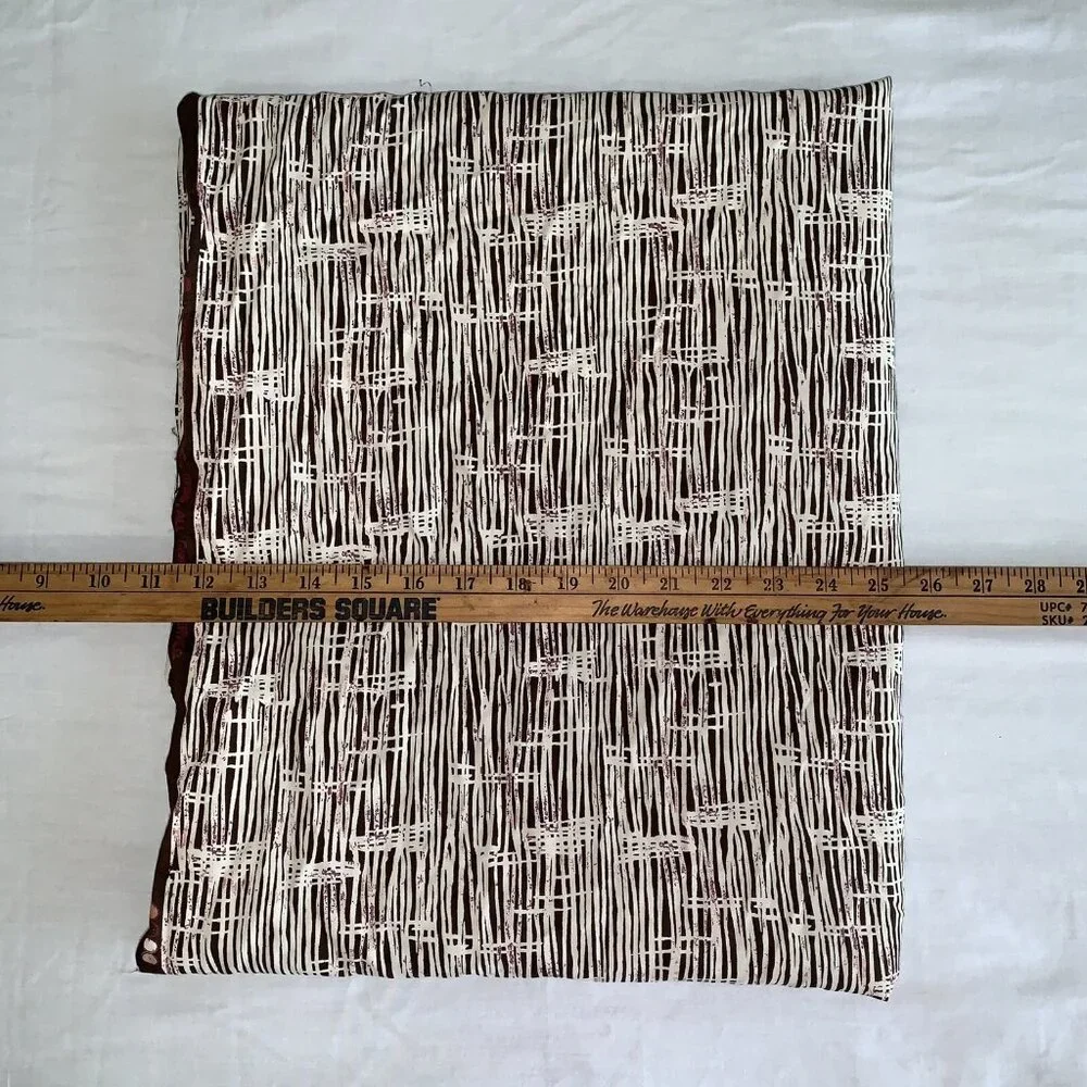 Vintage 90’s Brown Tan Stripe Fabric Cotton 2 5/8 Yards Width 56” Length 96”